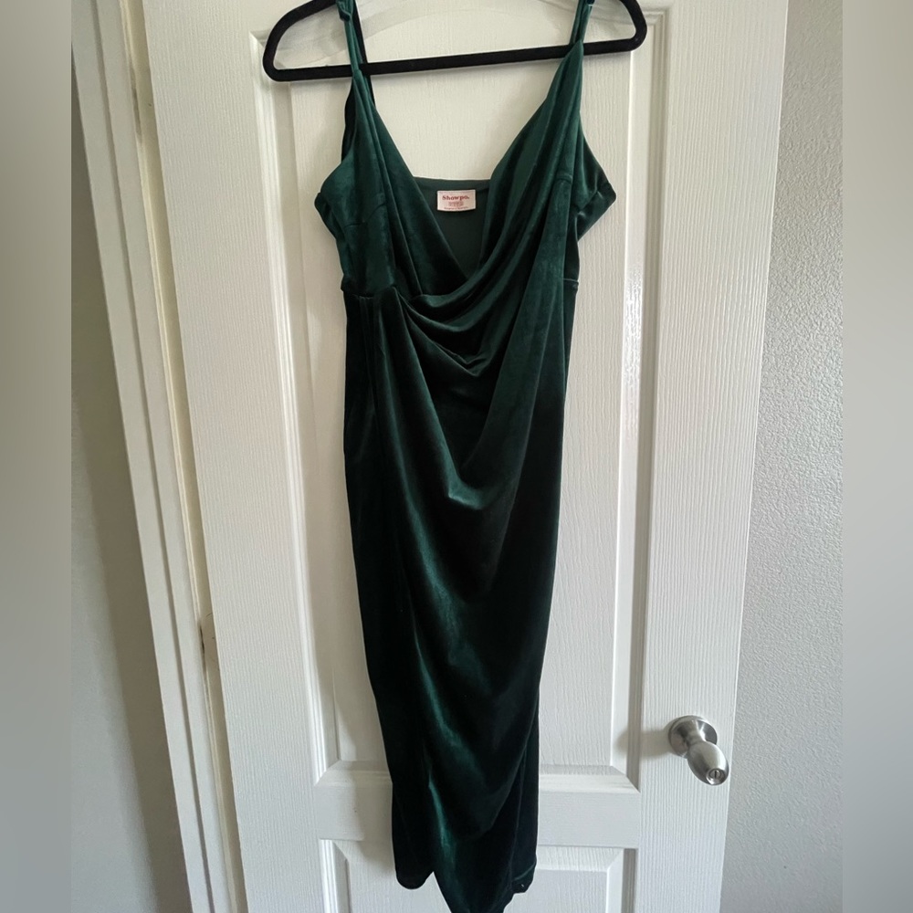 Emerald Velour Dress